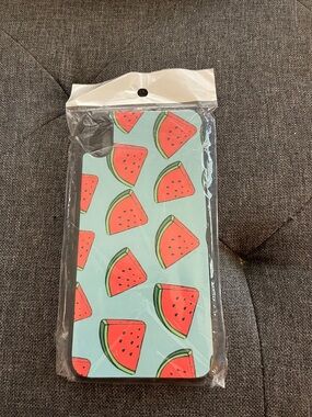 Custom Designed iPhone XR Phone Case Watermelon with Aqua Background